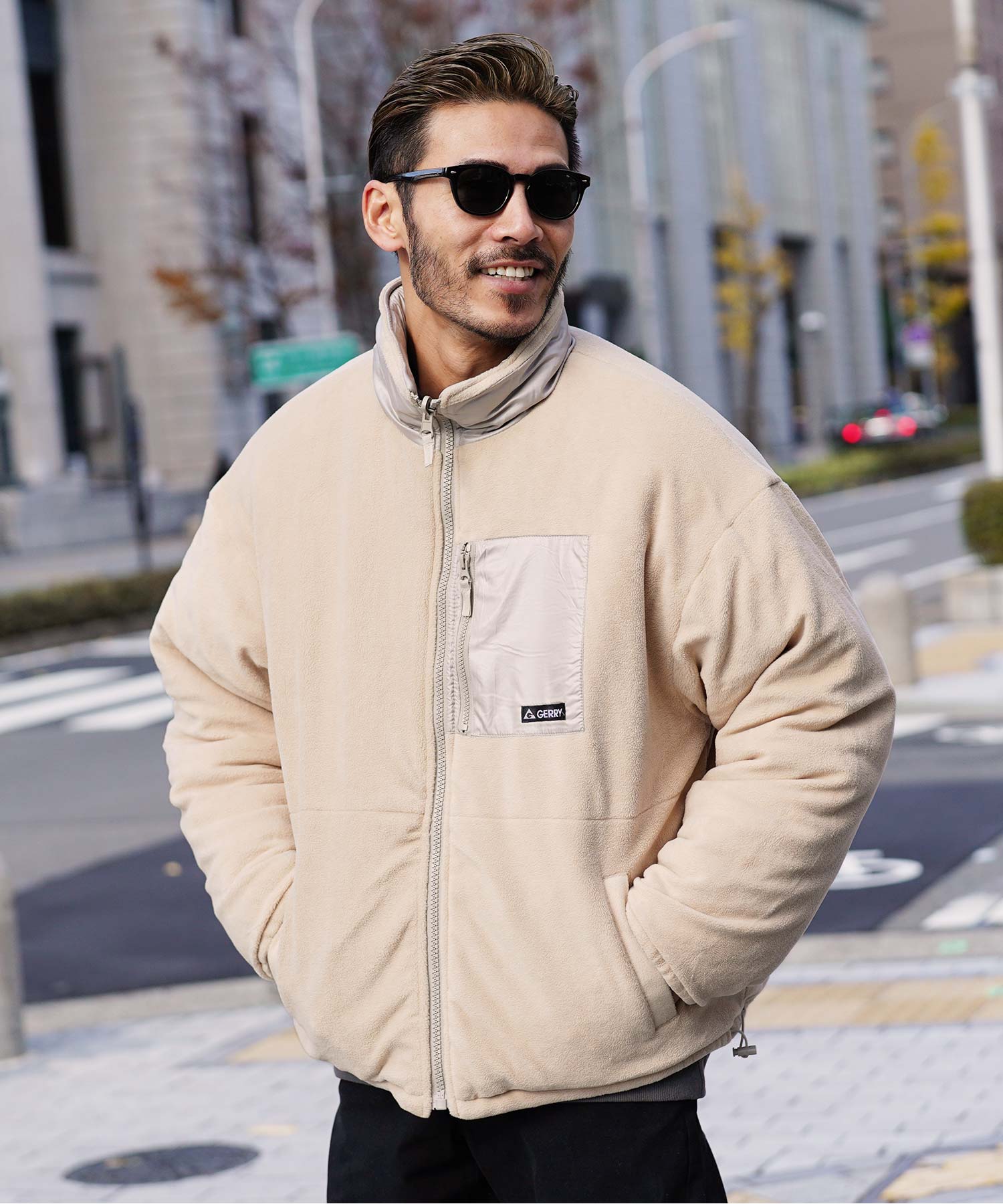 JIGGYS SHOP GERRY Reversible Mid-Weight Jacket / 2WAY Reversible Blouson Men's Jacket Cold Weather Outerwear Outdoor Mid-Weight