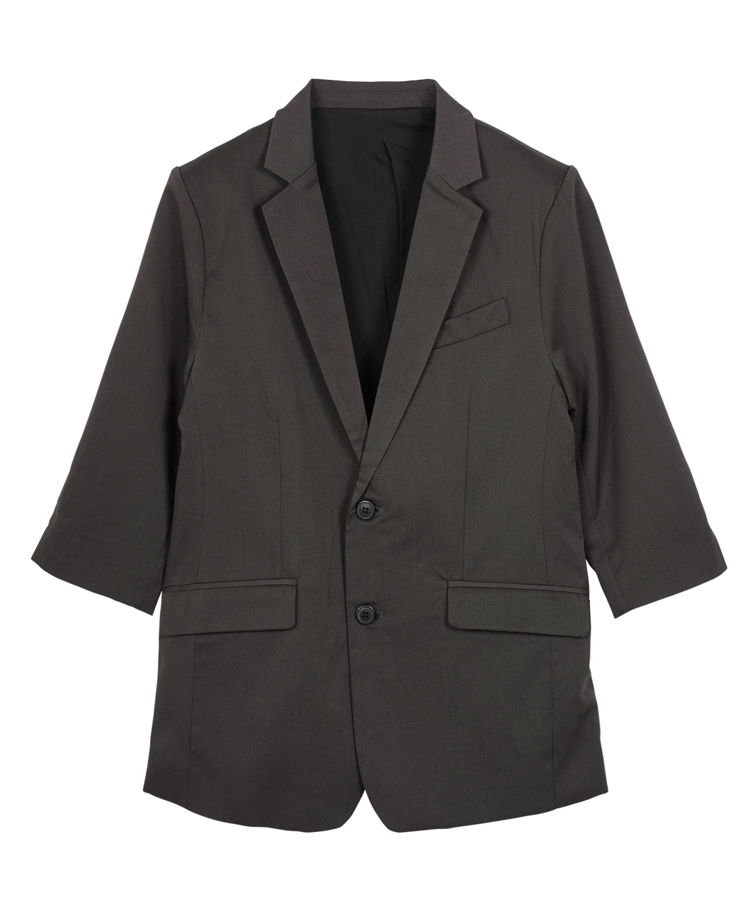 JIGGYS SHOP TR Stretch Tailored 3/4 Sleeve Jacket / Men's Jacket Tailored Blazer Outer Casual Business Office Summer Three-Quarter Sleeve