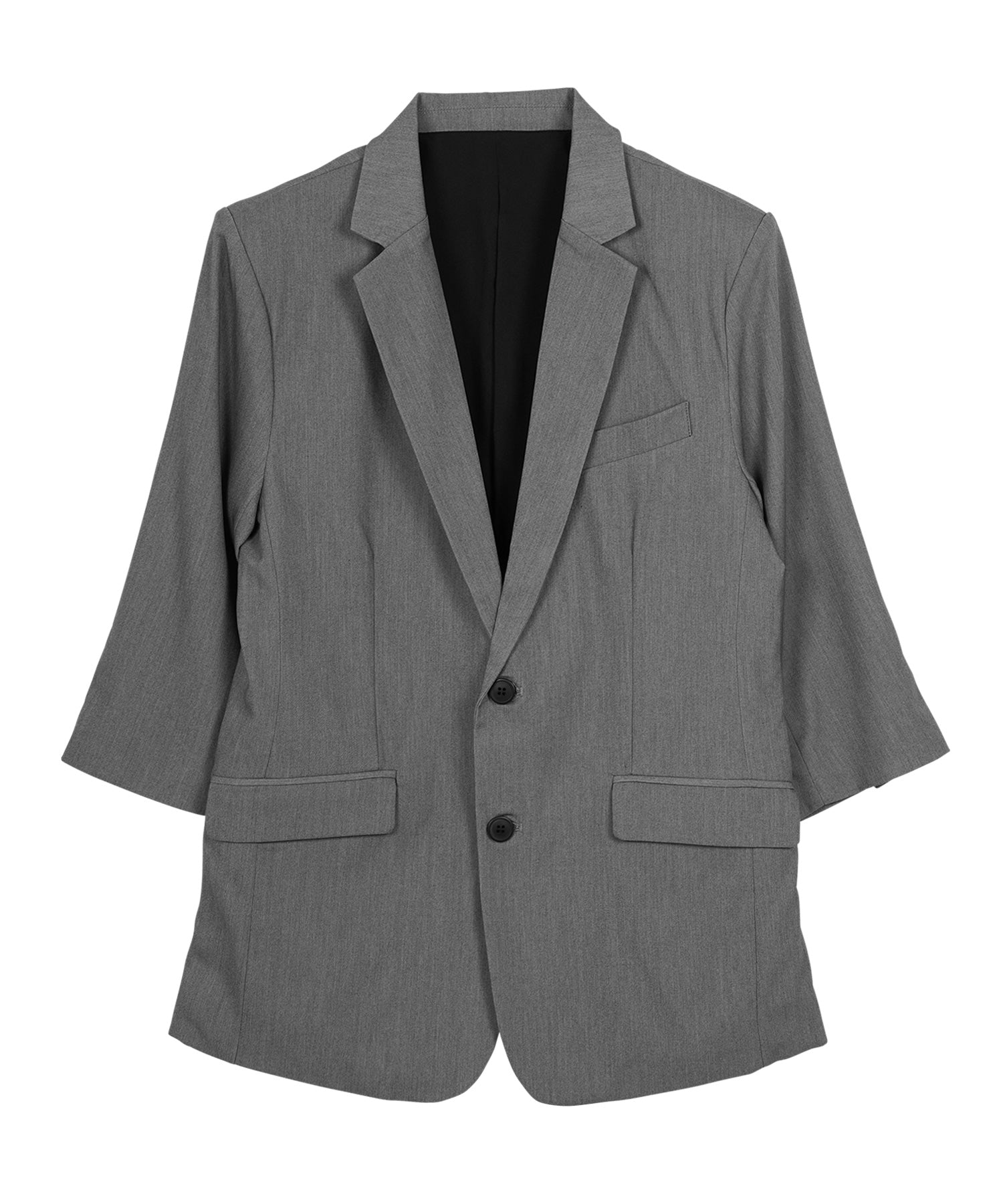 JIGGYS SHOP TR Stretch Tailored 3/4 Sleeve Jacket / Men's Jacket Tailored Blazer Outer Casual Business Office Summer Three-Quarter Sleeve