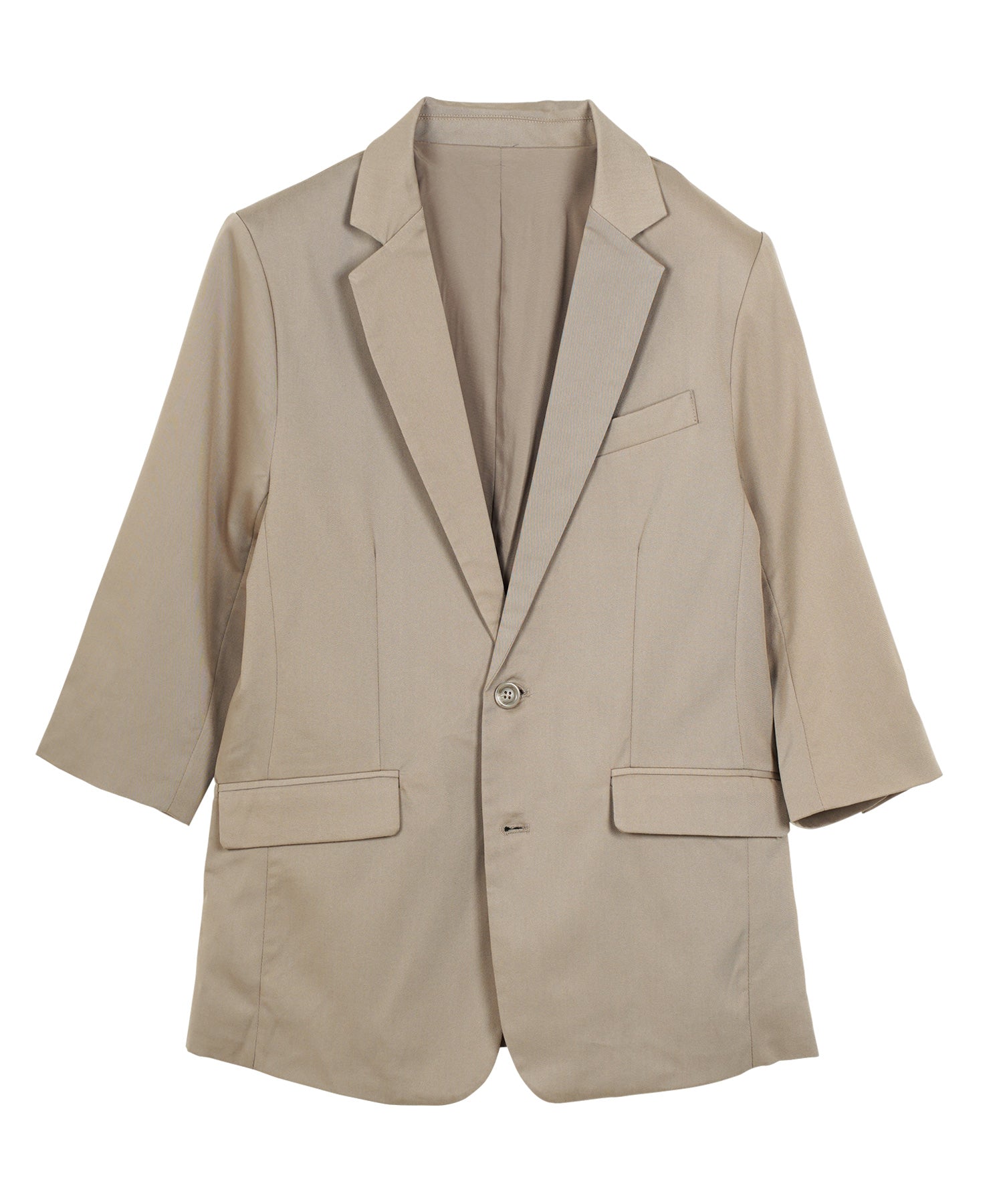 JIGGYS SHOP TR Stretch Tailored 3/4 Sleeve Jacket / Men's Jacket Tailored Blazer Outer Casual Business Office Summer Three-Quarter Sleeve