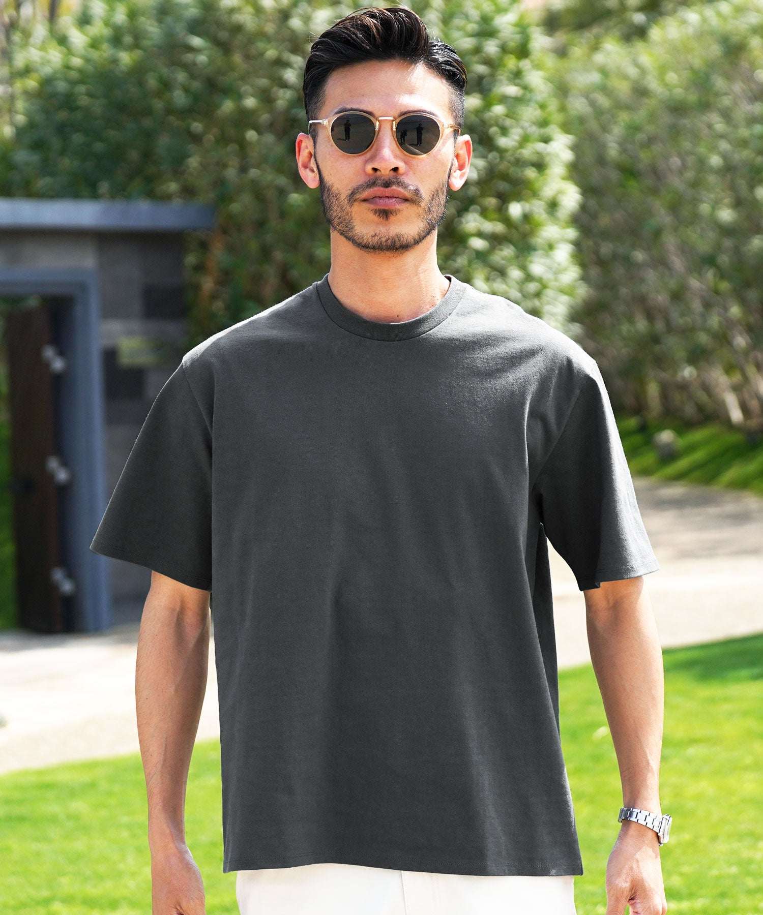 JIGGYS SHOP Sweat Stain Prevention Sweat-Proof T-Shirt / T-Shirt Sweat Stain Men's Big Silhouette Oversized Loose Body Cover T-Shirt Short Sleeve Tops Crew Neck