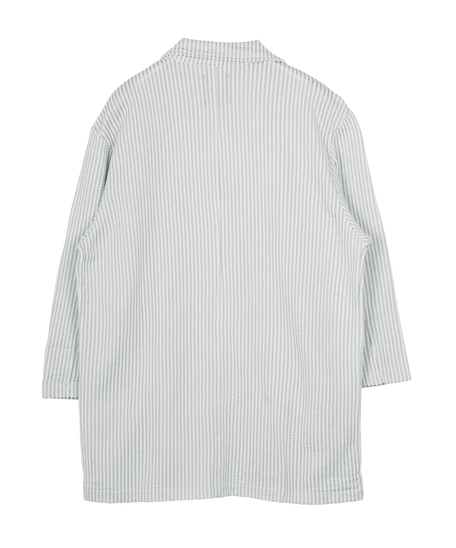 JIGGYS SHOP Seersucker 7/8 Sleeve Tailored Jacket / Men's Jacket Lightweight Tailored Summer 7/8 Sleeve Outerwear