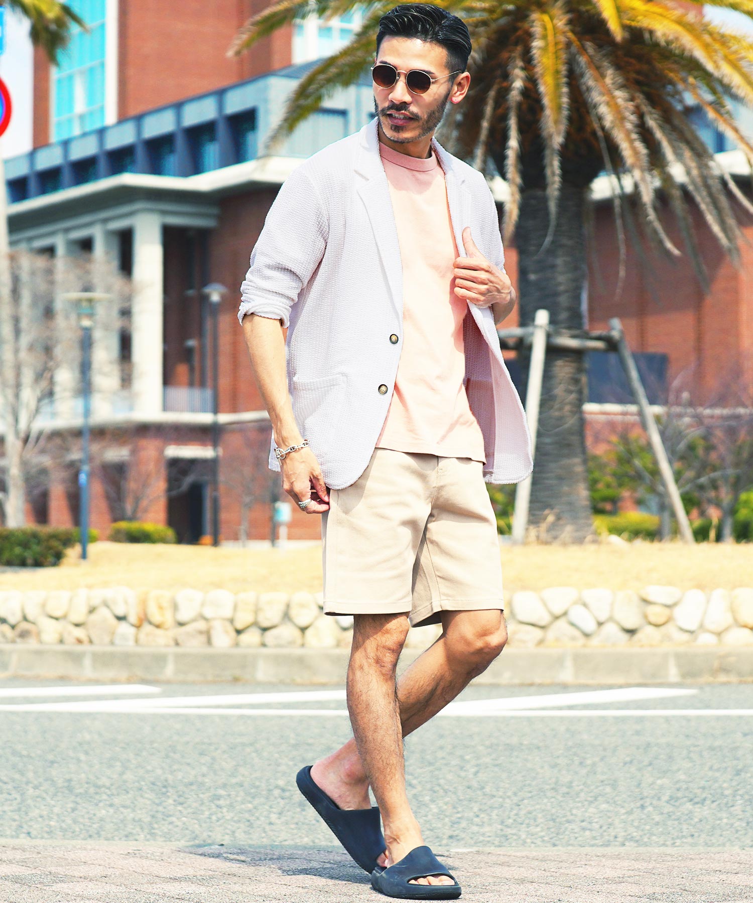 JIGGYS SHOP Seersucker 7/8 Sleeve Tailored Jacket / Men's Jacket Lightweight Tailored Summer 7/8 Sleeve Outerwear