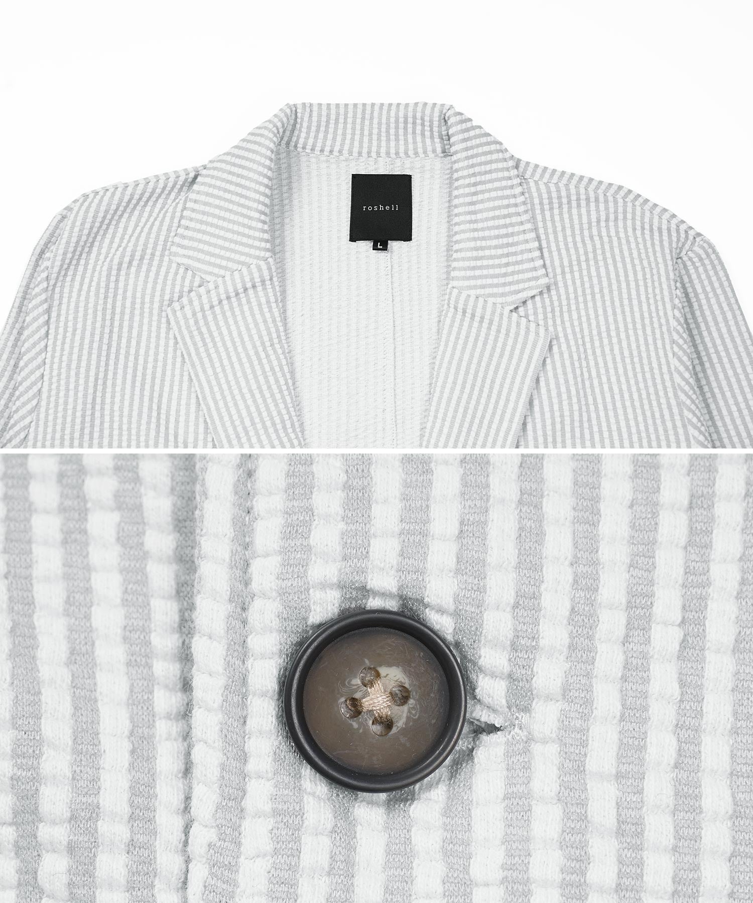 JIGGYS SHOP Seersucker 7/8 Sleeve Tailored Jacket / Men's Jacket Lightweight Tailored Summer 7/8 Sleeve Outerwear