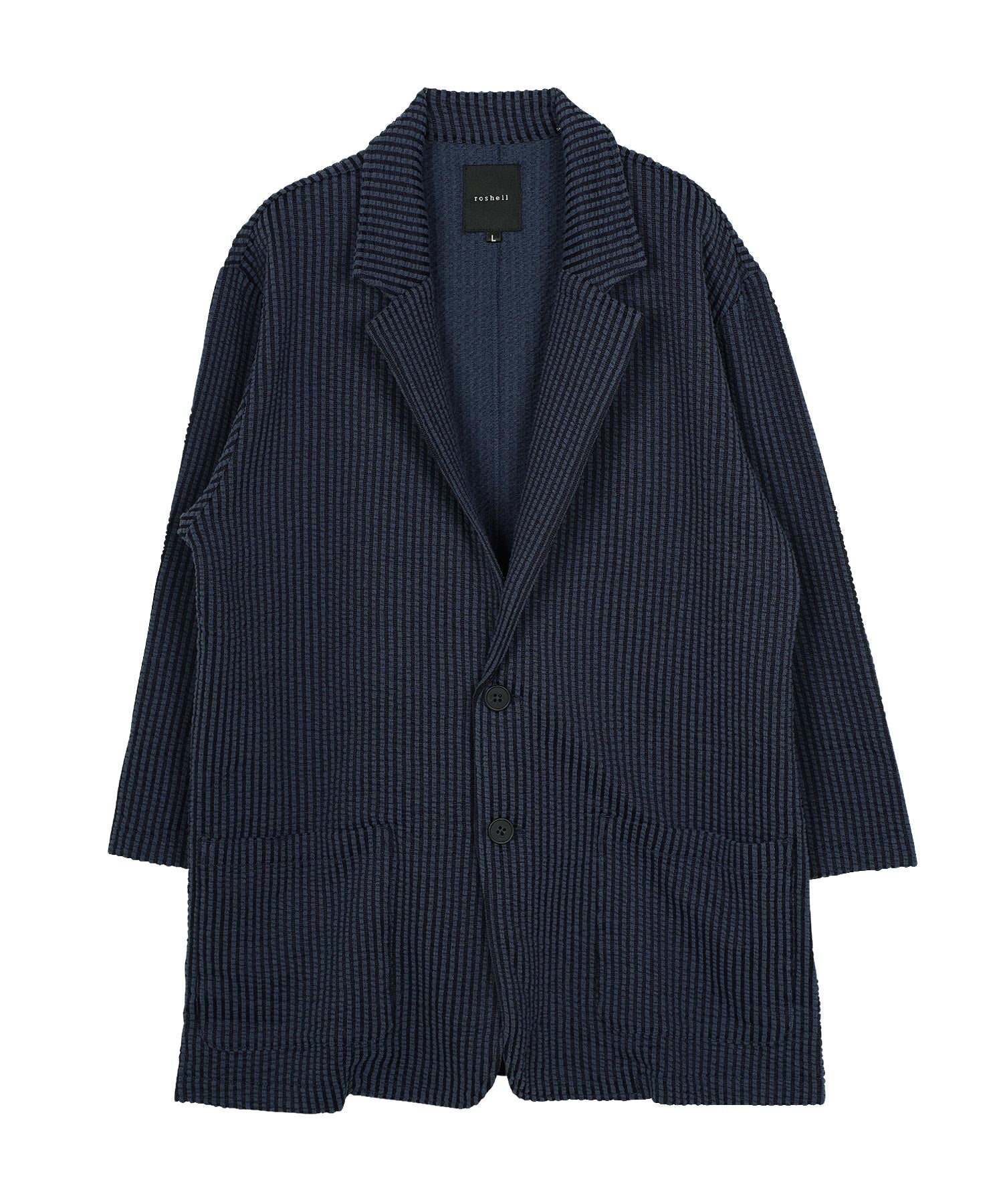 JIGGYS SHOP Seersucker 7/8 Sleeve Tailored Jacket / Men's Jacket Lightweight Tailored Summer 7/8 Sleeve Outerwear