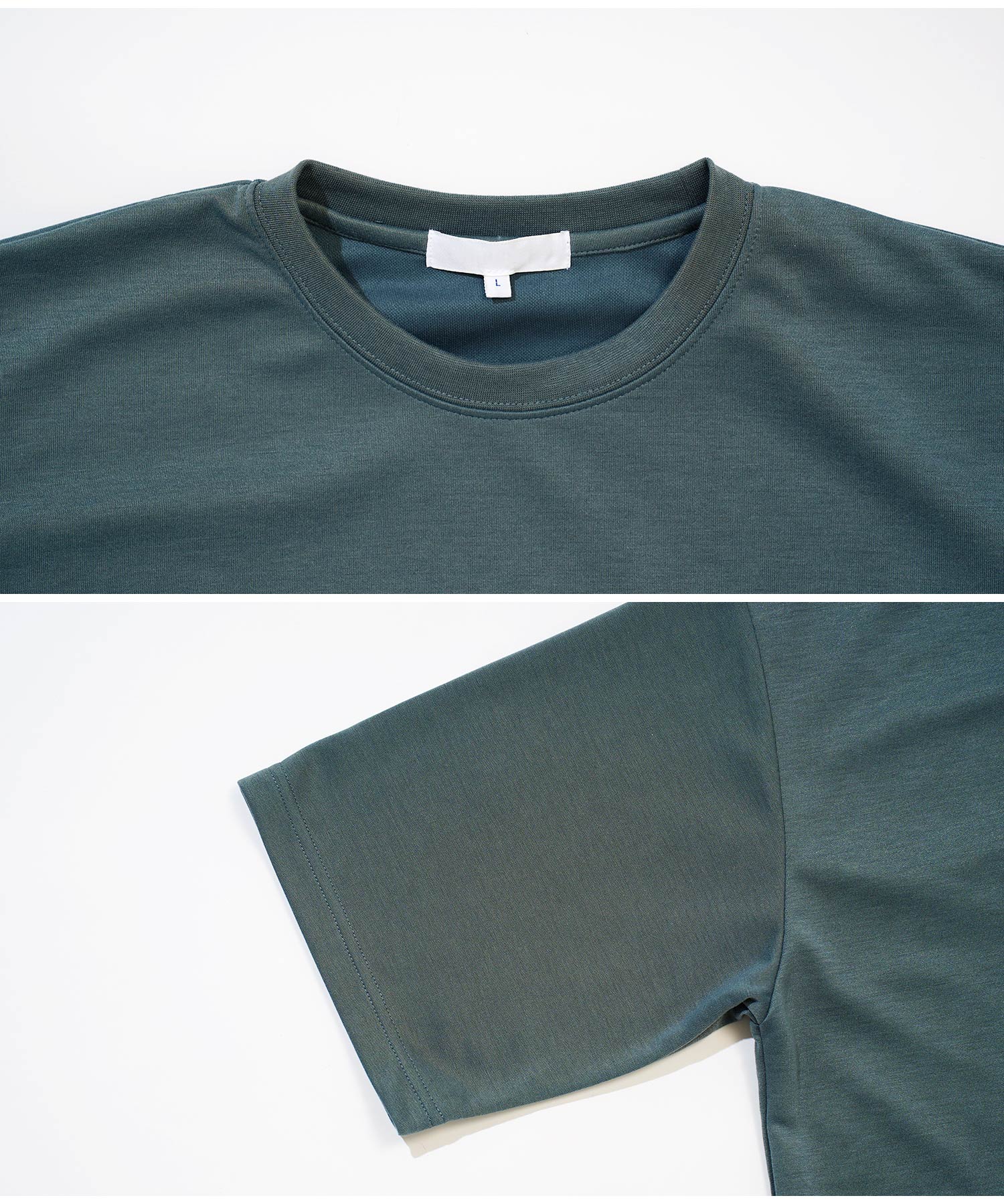 JIGGYS SHOP Quick-Drying Smooth T-Shirt / Quick-Dry T-Shirt for Men Short Sleeve Cut and Sew Tops Loose Fit