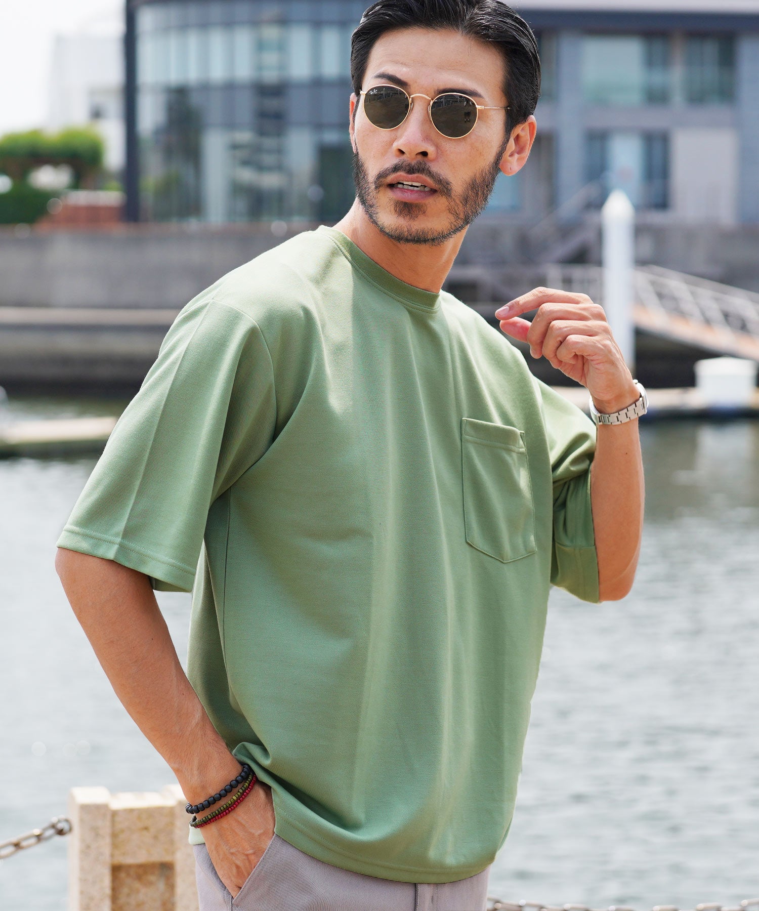 JIGGYS SHOP Quick-Drying Smooth T-Shirt / Quick-Dry T-Shirt for Men Short Sleeve Cut and Sew Tops Loose Fit