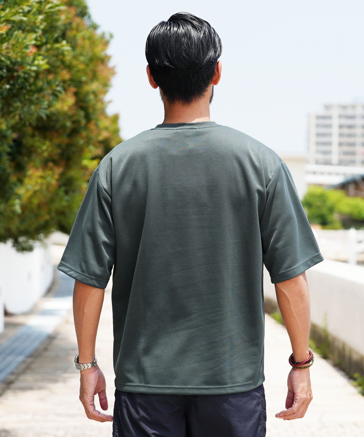 JIGGYS SHOP Quick-Drying Smooth T-Shirt / Quick-Dry T-Shirt for Men Short Sleeve Cut and Sew Tops Loose Fit