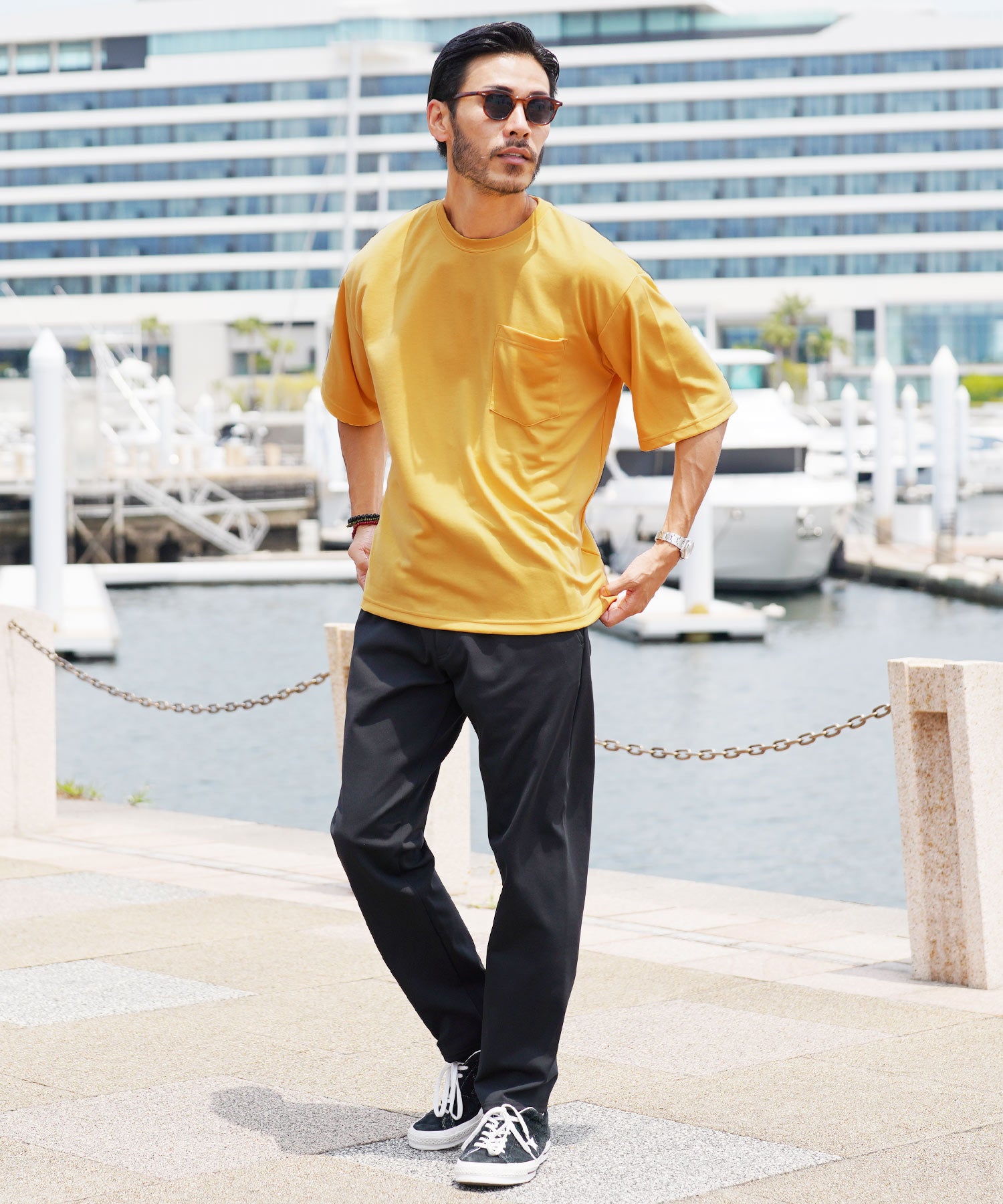 JIGGYS SHOP Quick-Drying Smooth T-Shirt / Quick-Dry T-Shirt for Men Short Sleeve Cut and Sew Tops Loose Fit