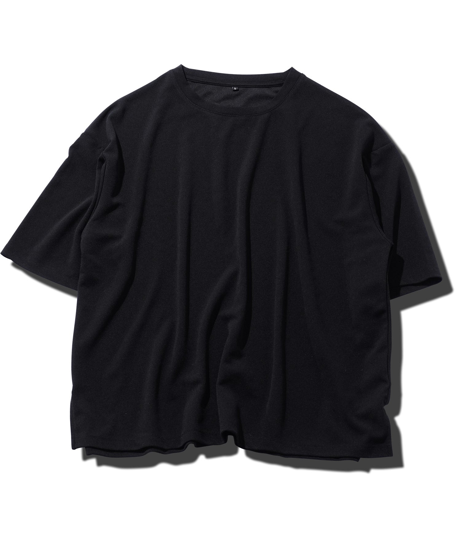 JIGGYS SHOP UV Cut Pearskin Hem Slit BIG T / T-shirt Men's Tee Short Sleeve Cut and Sew Top Big Silhouette Oversized Loose Stretch