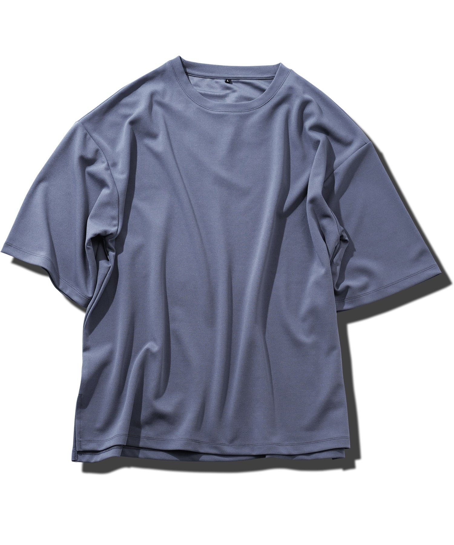 JIGGYS SHOP UV Cut Pearskin Hem Slit BIG T / T-shirt Men's Tee Short Sleeve Cut and Sew Top Big Silhouette Oversized Loose Stretch