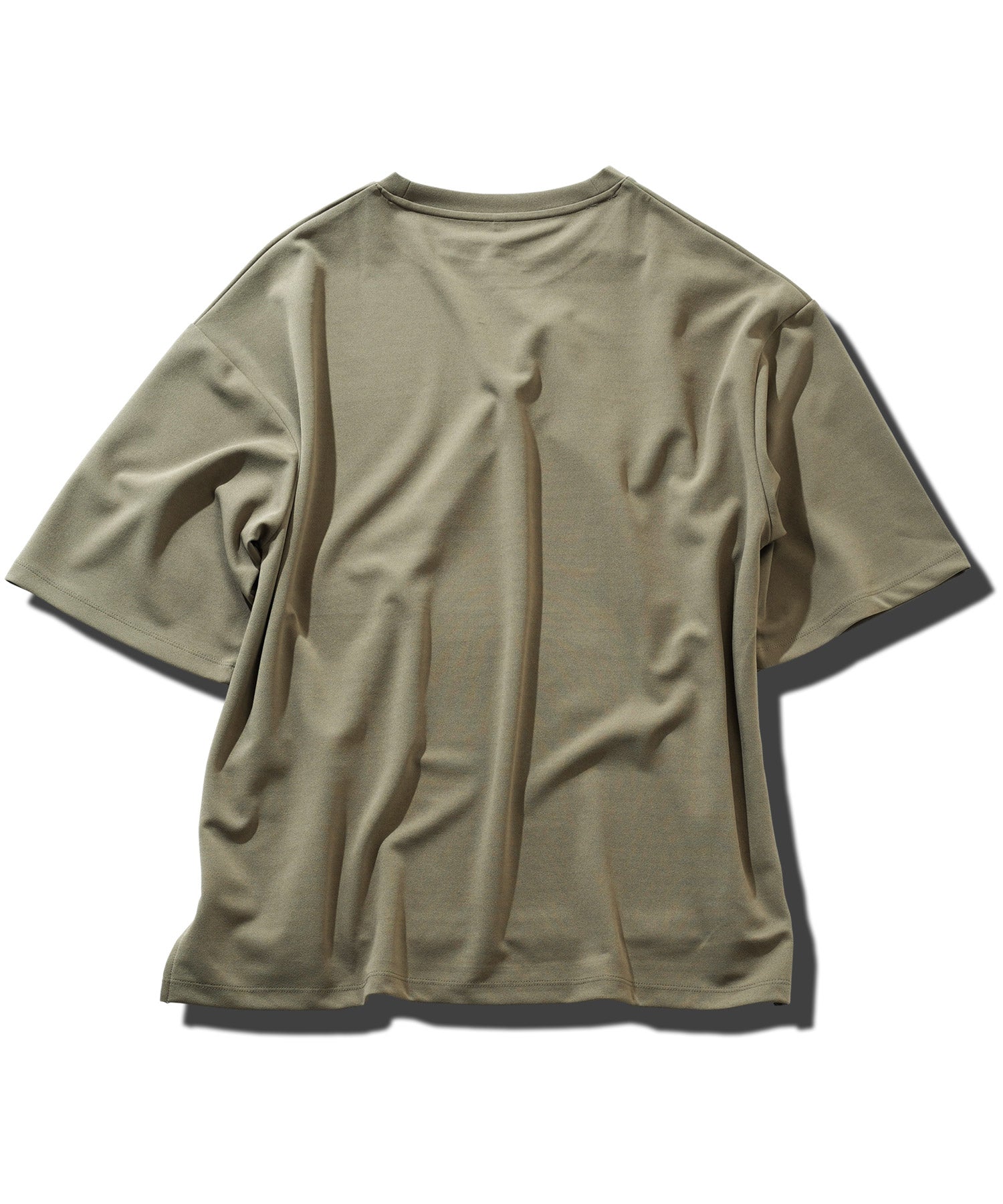 JIGGYS SHOP UV Cut Pearskin Hem Slit BIG T / T-shirt Men's Tee Short Sleeve Cut and Sew Top Big Silhouette Oversized Loose Stretch