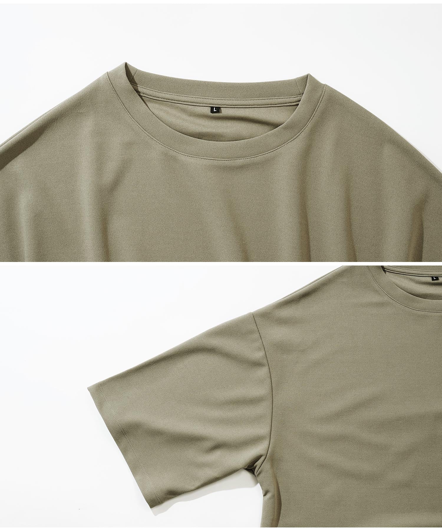 JIGGYS SHOP UV Cut Pearskin Hem Slit BIG T / T-shirt Men's Tee Short Sleeve Cut and Sew Top Big Silhouette Oversized Loose Stretch