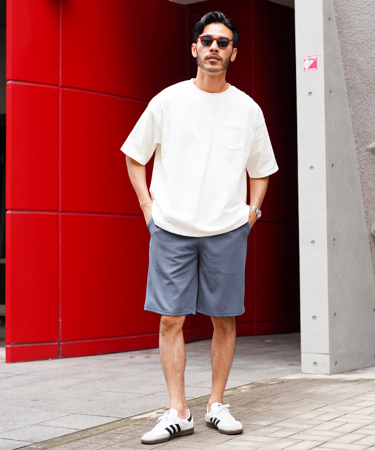 JIGGYS SHOP UV Cut Pear Texture Short Pants / Half Pants Men's Short Pants Knee-Length Bottoms Stretch