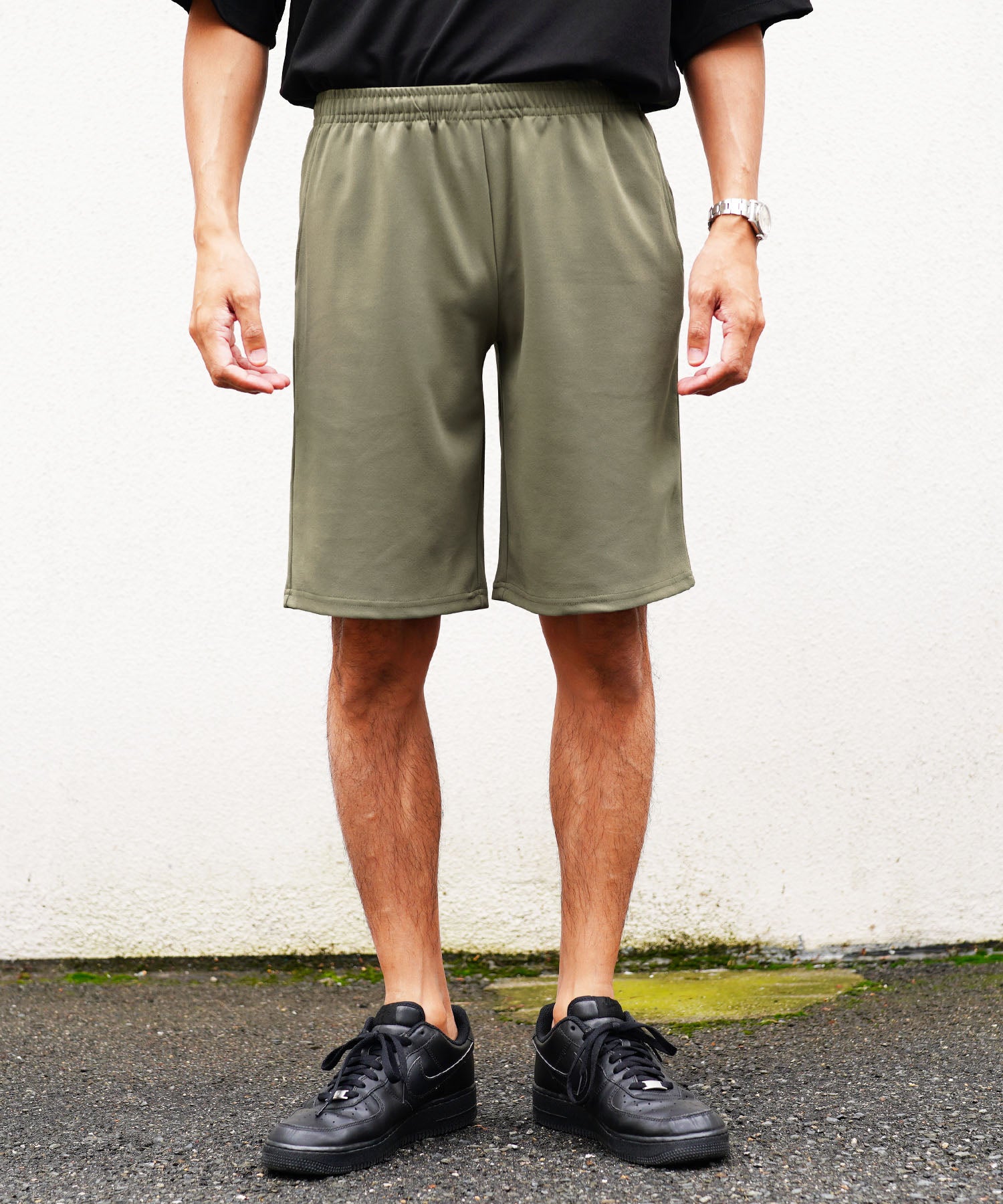 JIGGYS SHOP UV Cut Pear Texture Short Pants / Half Pants Men's Short Pants Knee-Length Bottoms Stretch