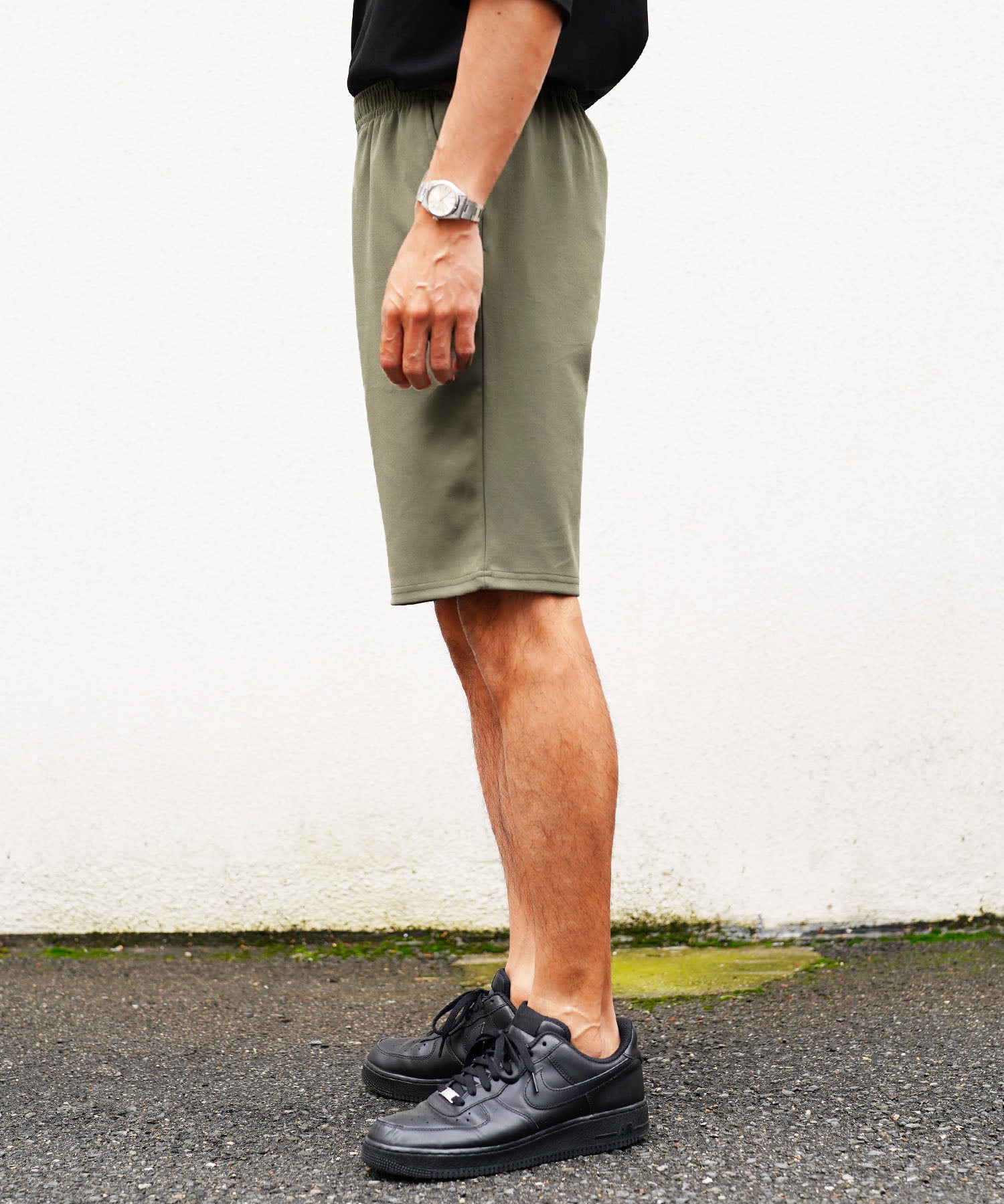 JIGGYS SHOP UV Cut Pear Texture Short Pants / Half Pants Men's Short Pants Knee-Length Bottoms Stretch
