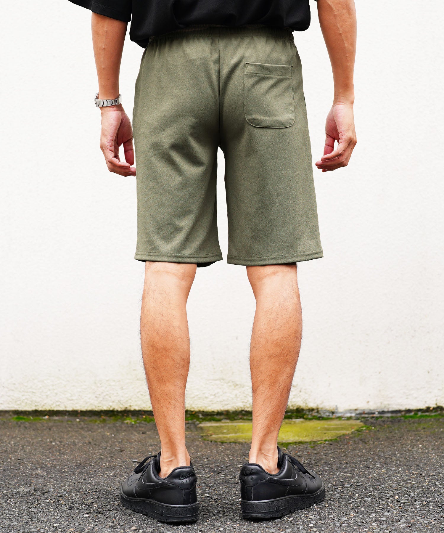 JIGGYS SHOP UV Cut Pear Texture Short Pants / Half Pants Men's Short Pants Knee-Length Bottoms Stretch