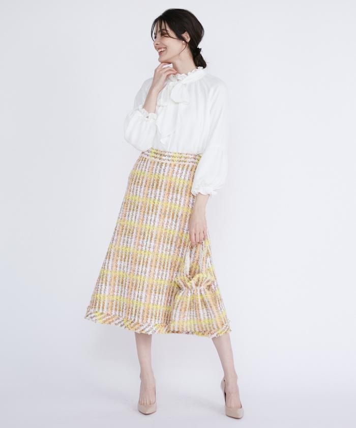 Marielle Le Cassetto Maglie le cassetto 《M Maglie le cassetto》 Cotton Candy Tweed Skirt