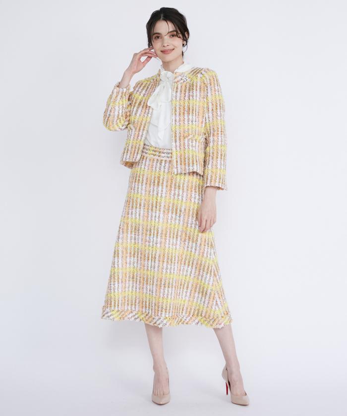 Marielle Le Cassetto Maglie le cassetto 《M Maglie le cassetto》 Cotton Candy Tweed Skirt