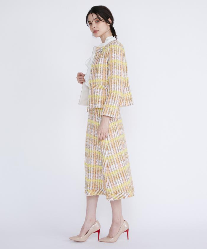 Marielle Le Cassetto Maglie le cassetto 《M Maglie le cassetto》 Cotton Candy Tweed Skirt