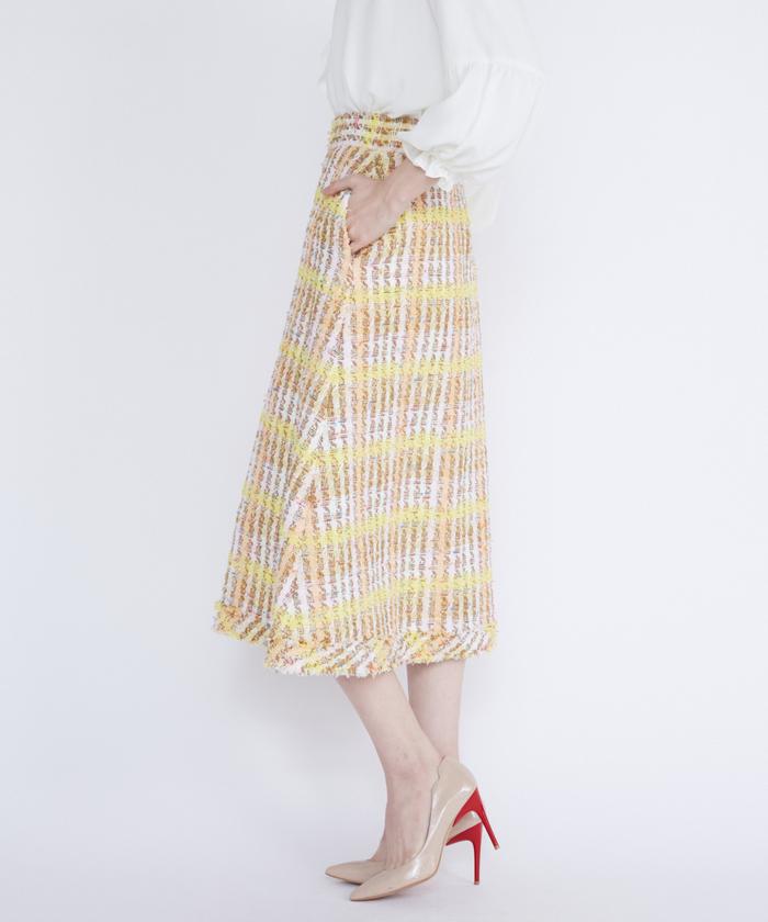 Marielle Le Cassetto Maglie le cassetto 《M Maglie le cassetto》 Cotton Candy Tweed Skirt