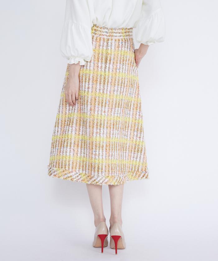 Marielle Le Cassetto Maglie le cassetto 《M Maglie le cassetto》 Cotton Candy Tweed Skirt