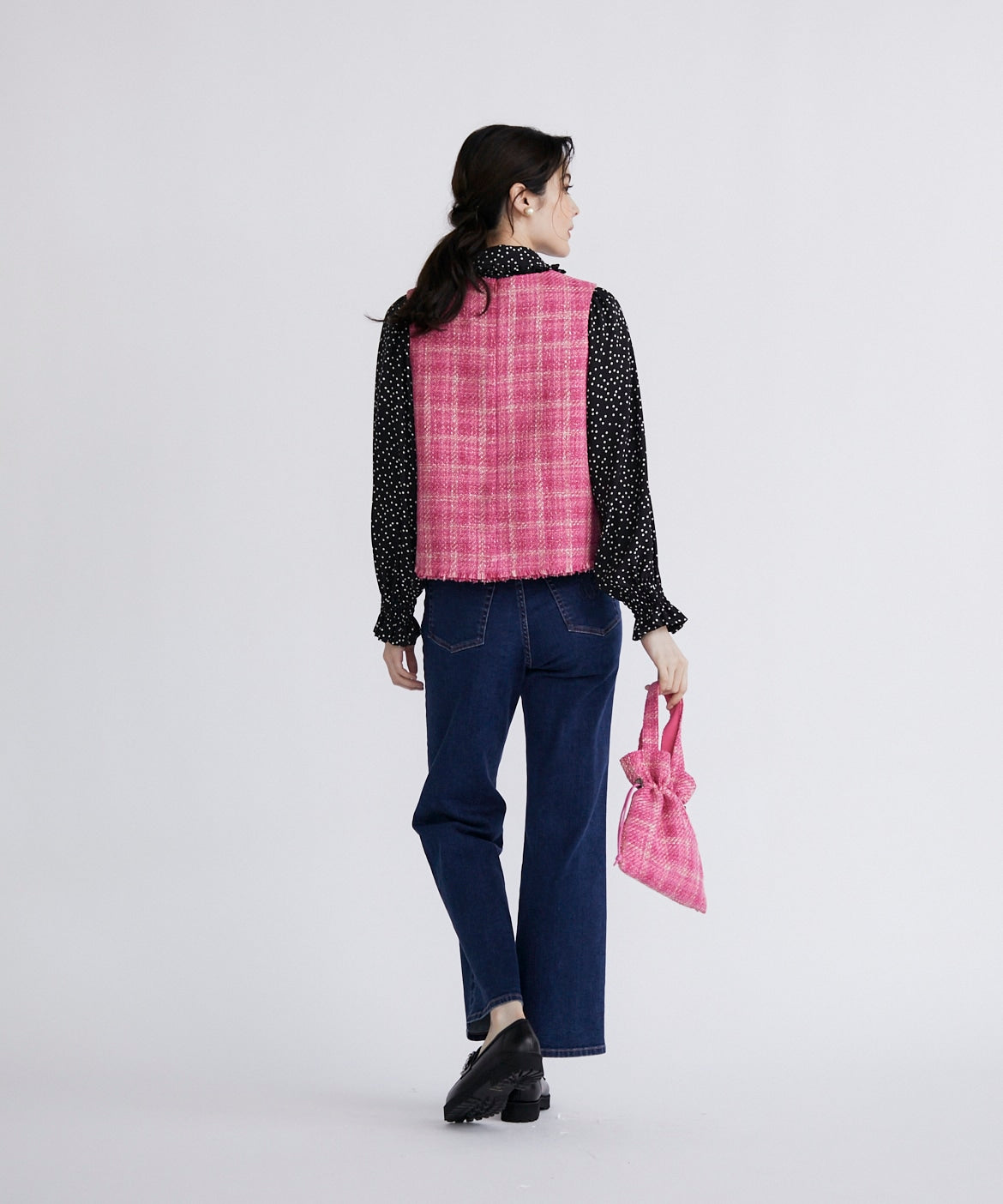 マーリエ ル カセット Maglie le cassetto 《Maglie Jeans》ハイウエストセミワイドジーンズ （インディゴ9） インディゴ9