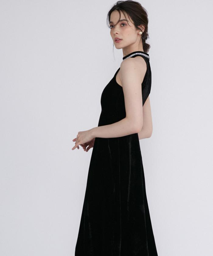 Marielle Le Cassetto Maglie le cassetto 《M Maglie le cassetto》Lame Velvet Halter Dress