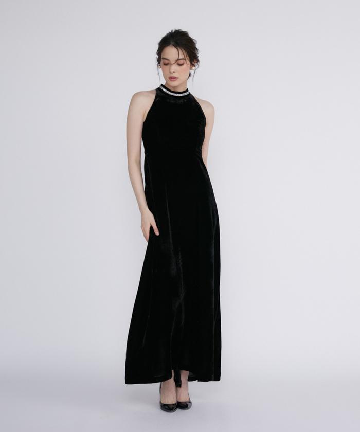 Marielle Le Cassetto Maglie le cassetto 《M Maglie le cassetto》Lame Velvet Halter Dress