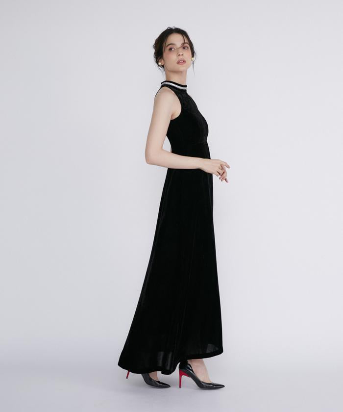 Marielle Le Cassetto Maglie le cassetto 《M Maglie le cassetto》Lame Velvet Halter Dress