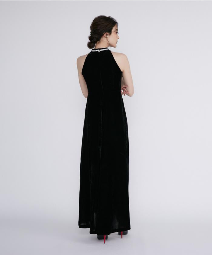 Marielle Le Cassetto Maglie le cassetto 《M Maglie le cassetto》Lame Velvet Halter Dress