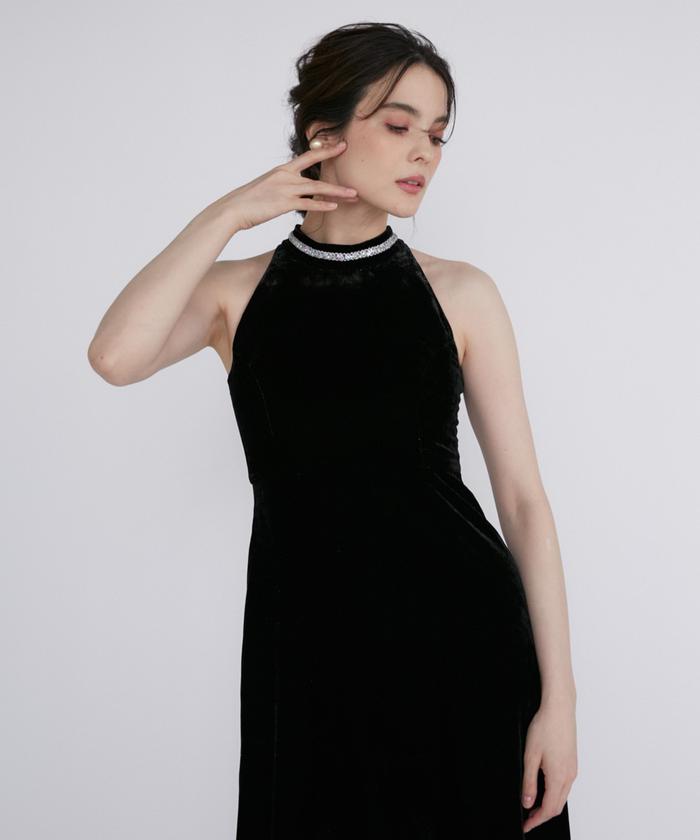 Marielle Le Cassetto Maglie le cassetto 《M Maglie le cassetto》Lame Velvet Halter Dress
