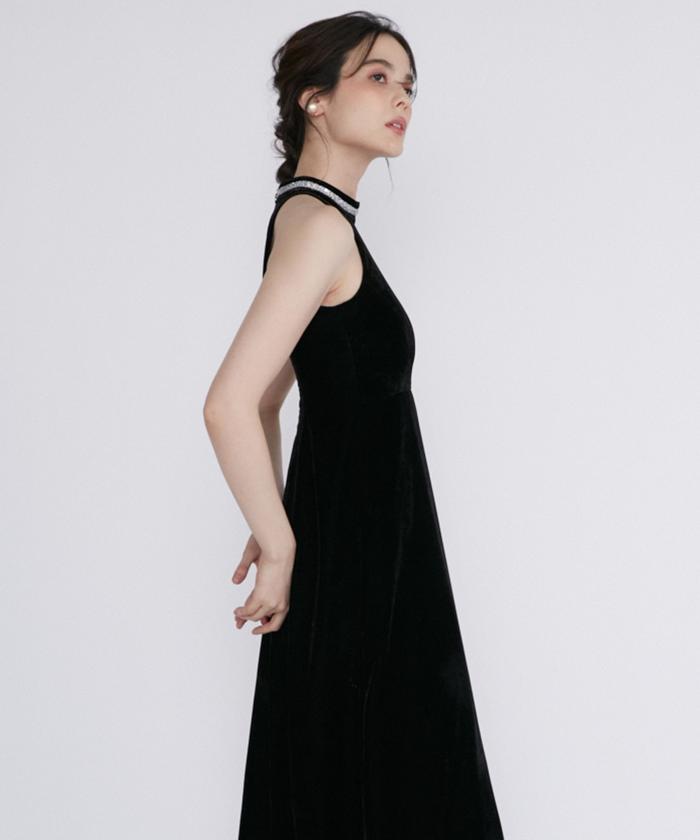 Marielle Le Cassetto Maglie le cassetto 《M Maglie le cassetto》Lame Velvet Halter Dress