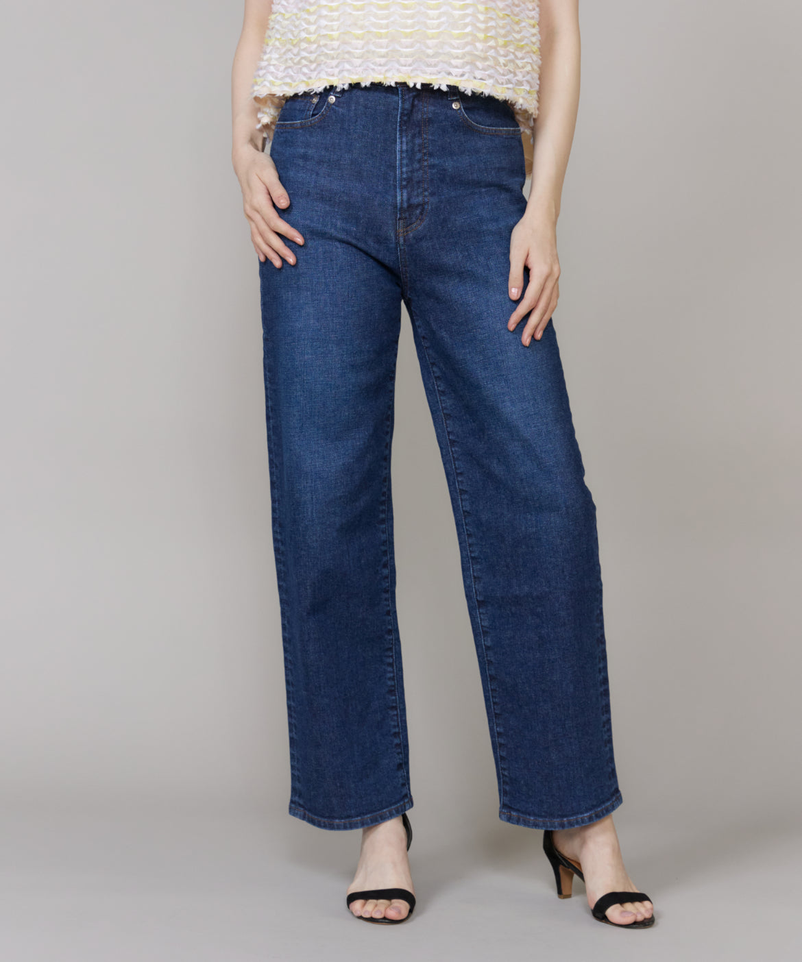 マーリエ ル カセット Maglie le cassetto 《Maglie Jeans》ハートステッチカーヴィーラインジーンズ （インディゴ9） インディゴ9