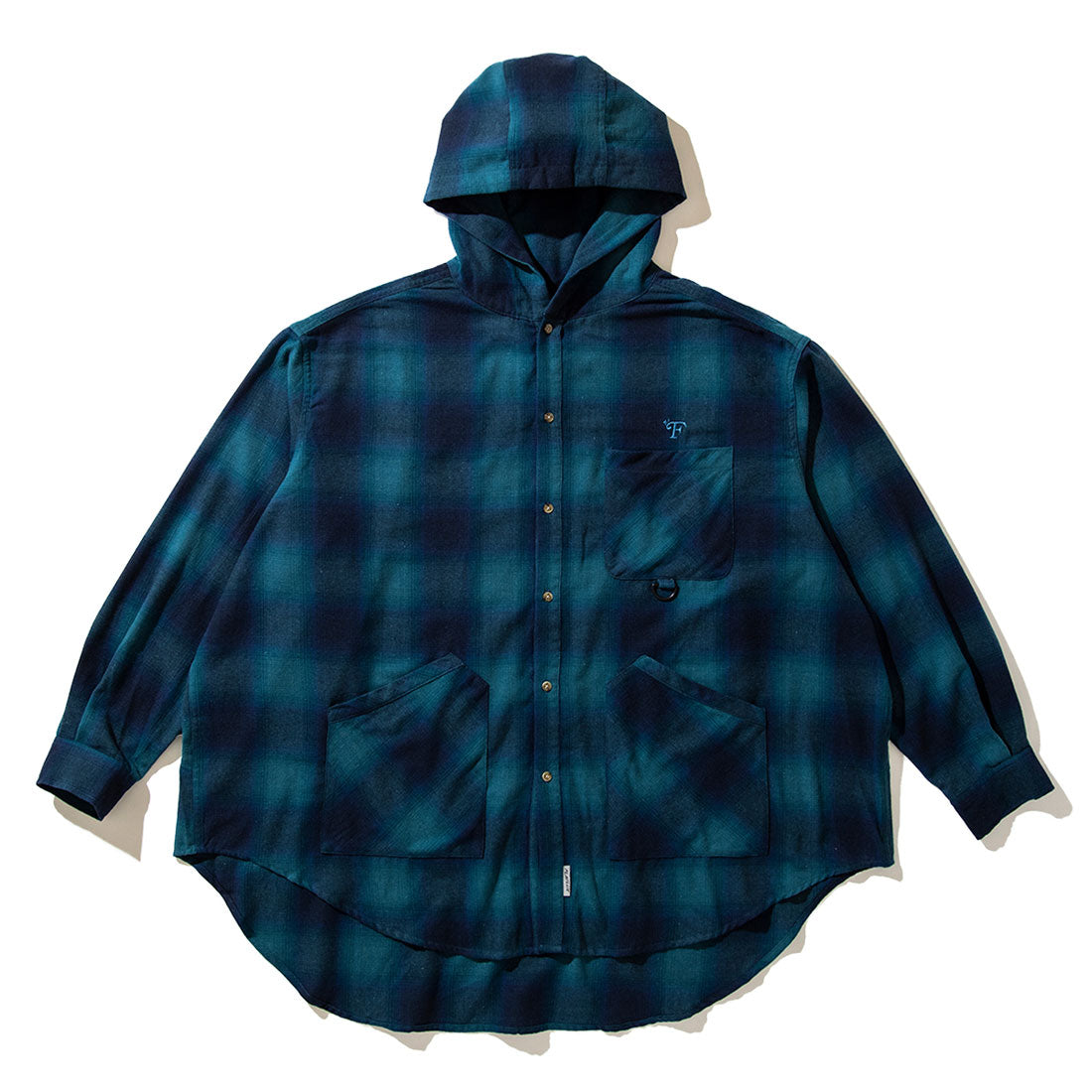 フラットラックス FLATLUX ベンティ フーデッド シャツ（Venti Hooded Shirt） （ombre navy） ombre navy