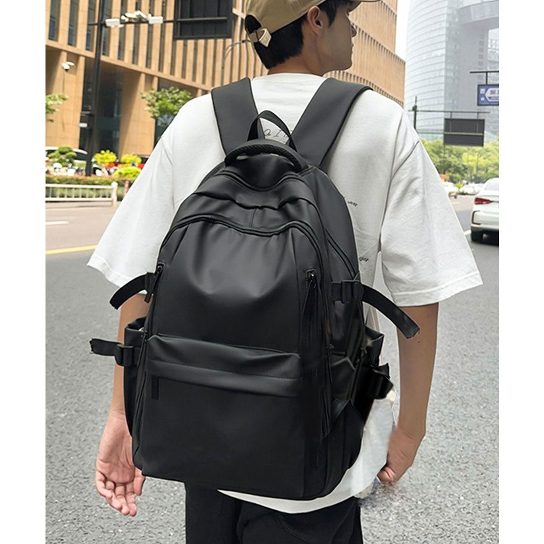 フロージュ florge 【防水・軽いリュック♪】サイドポケット大容量カジュアルリュックサック/スポーツバッグ （グリーン） グリーン