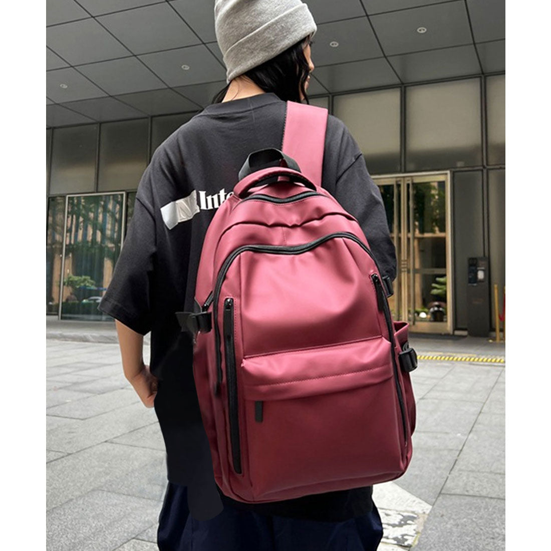 フロージュ florge 【防水・軽いリュック♪】サイドポケット大容量カジュアルリュックサック/スポーツバッグ （グリーン） グリーン