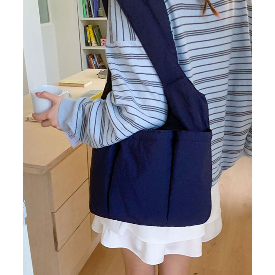 フロージュ florge 【軽い◎】3ポケットパフィトートバッグ （ネイビー） ネイビー