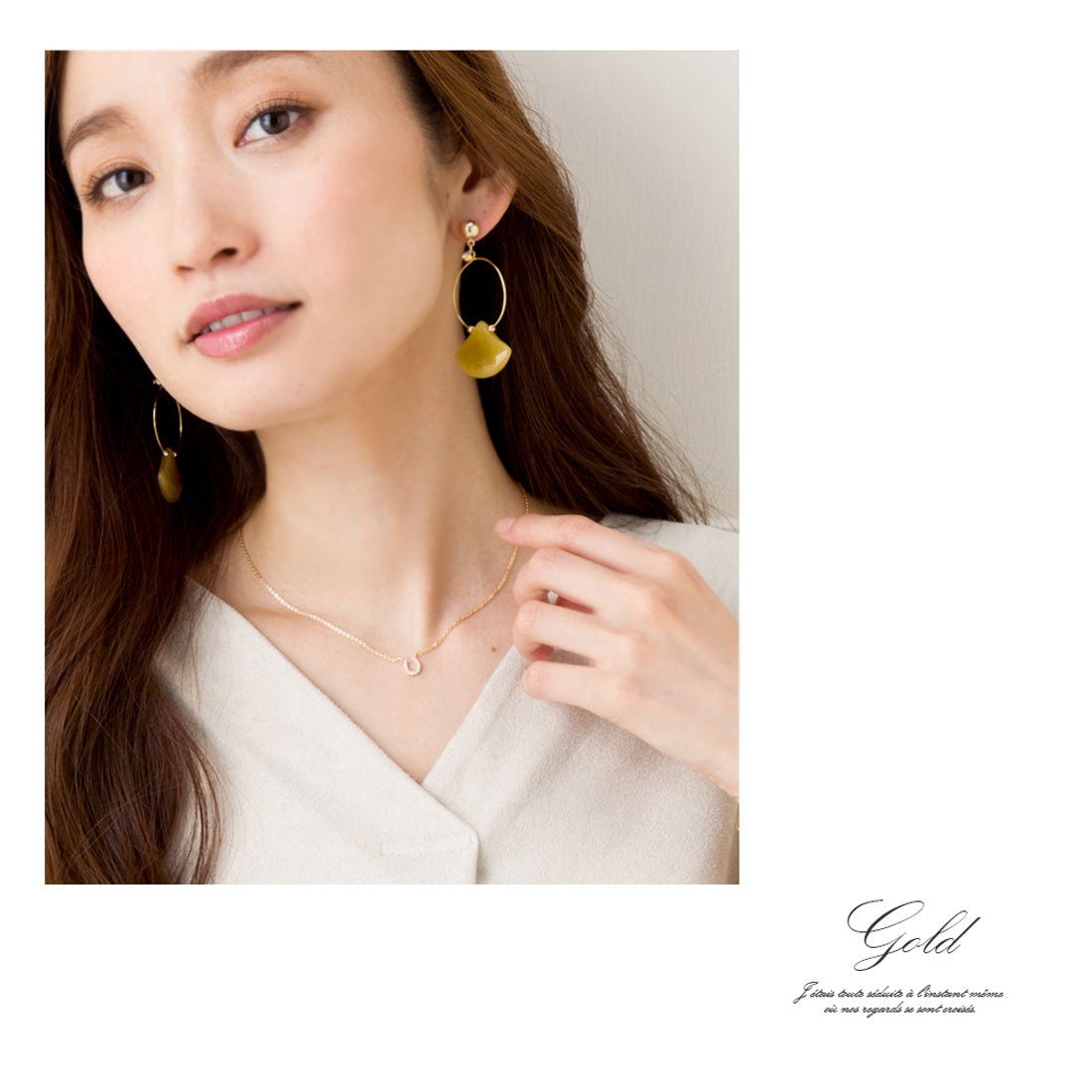 フロージュ florge 2種CZダイヤホースシューネックレス