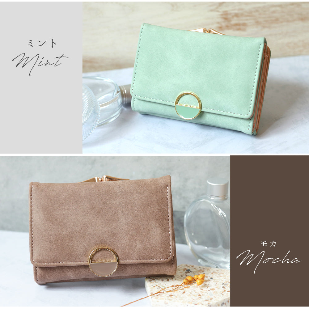 フロージュ florge 【大容量】ハーフラウンドモチーフのスクエアがま口財布 （ブラック） ブラック