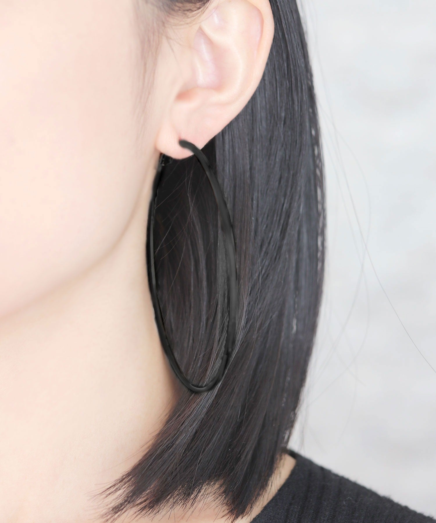 フロージュ florge 【8size展開】金属アレルギー対応ユニセックスステンレスフープピアス 80mm
