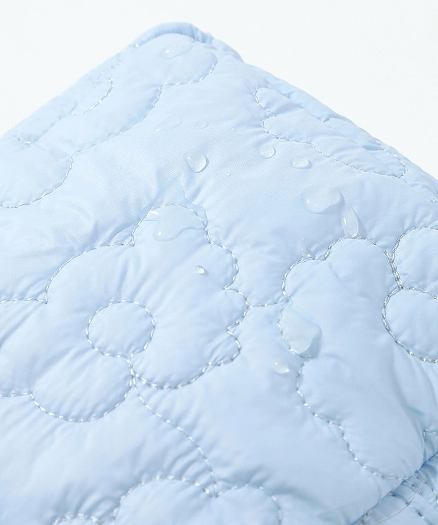 Floge [Large Capacity] Flower Quilted Fluffy Square Pouch/Makeup Pouch/Travel Pouch