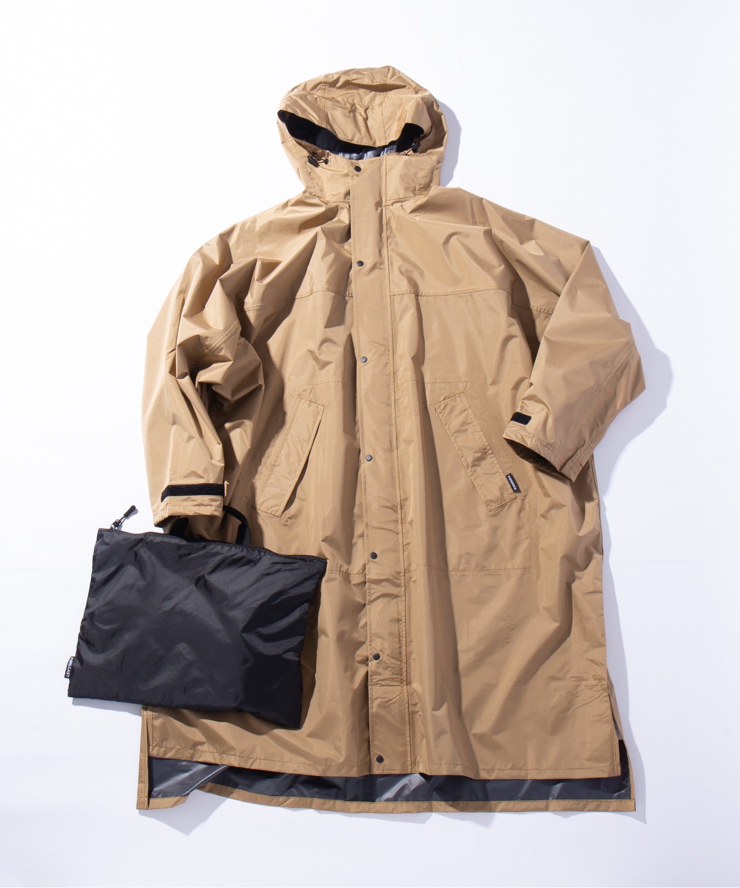 フォーキャスト FORECAST 【FORECAST】アーバンサイクルハイポンチョ 防水レインコート＋吸水収納ケースセット 7441/400 PIRARUCU （ベージュ） ベージュ