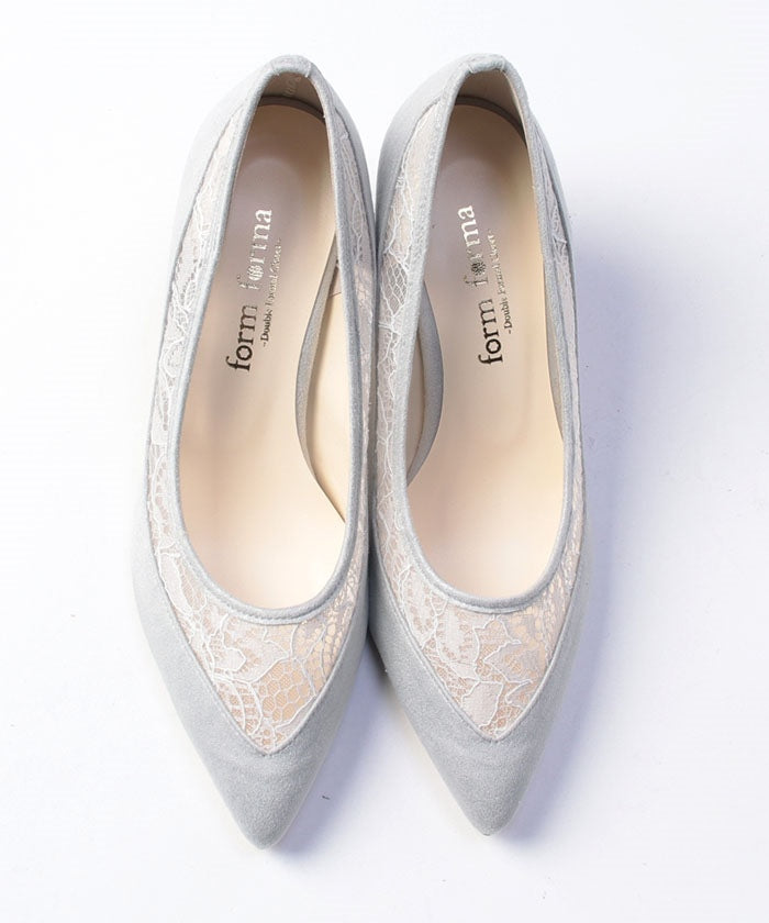 フォルムフォルマ form forma L(24.5cm)大人レースパンプス （ベージュ） ベージュ