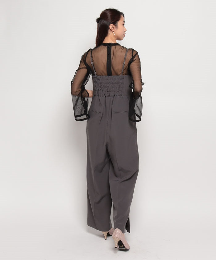 Form Forma 【Graduation Ceremony・Entrance Ceremony・Ceremony・Shichi-Go-San・Wedding Compatible】5-Minute Length Lace Sleeve Blouse & Tapered Pants Set-Up Suit