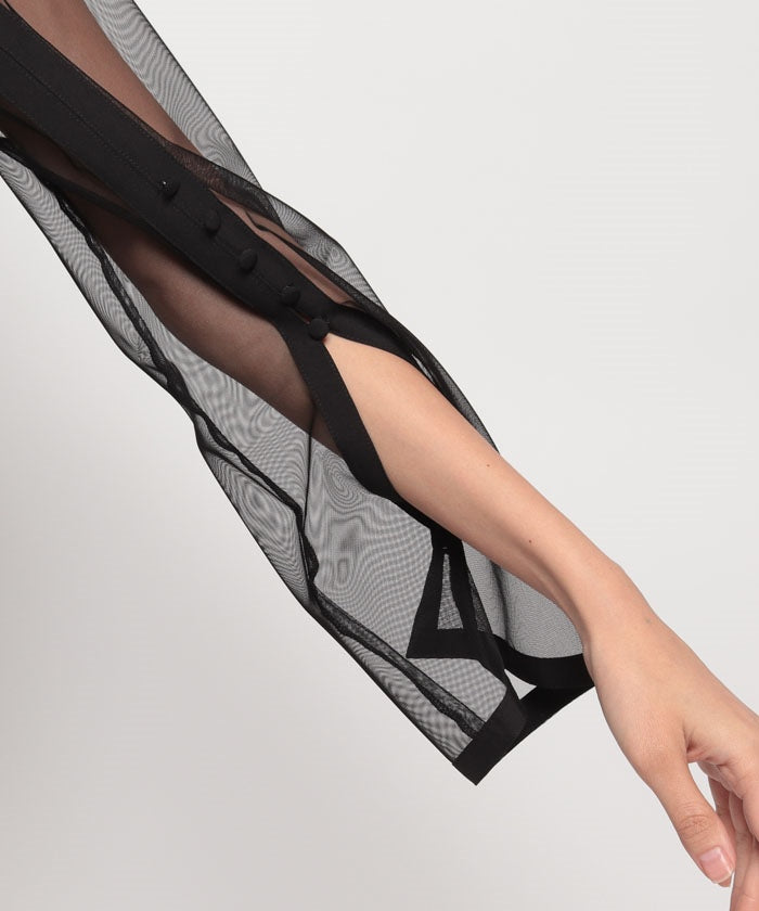 Form Forma 【Graduation Ceremony・Entrance Ceremony・Ceremony・Shichi-Go-San・Wedding Compatible】5-Minute Length Lace Sleeve Blouse & Tapered Pants Set-Up Suit