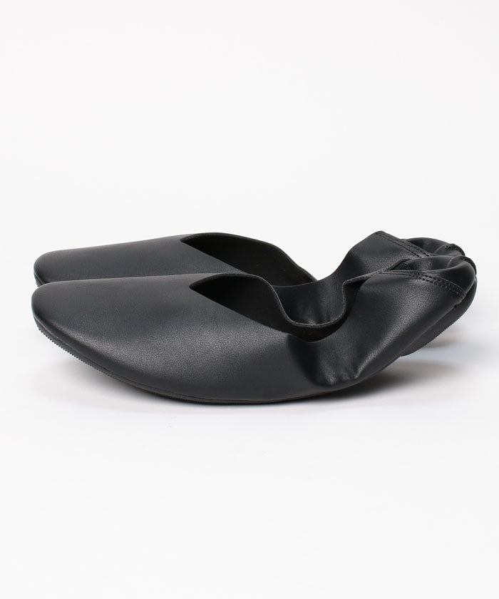 フォルムフォルマ form forma M（23.0～24.5cm）【Vカットデザイン】折りたたみ携帯スリッポン（入学式・卒業式・セレモニー） （黒） 黒