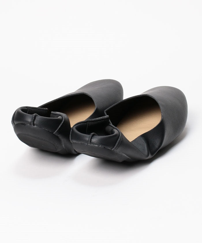 フォルムフォルマ form forma M（23.0～24.5cm）【Vカットデザイン】折りたたみ携帯スリッポン（入学式・卒業式・セレモニー） （黒） 黒