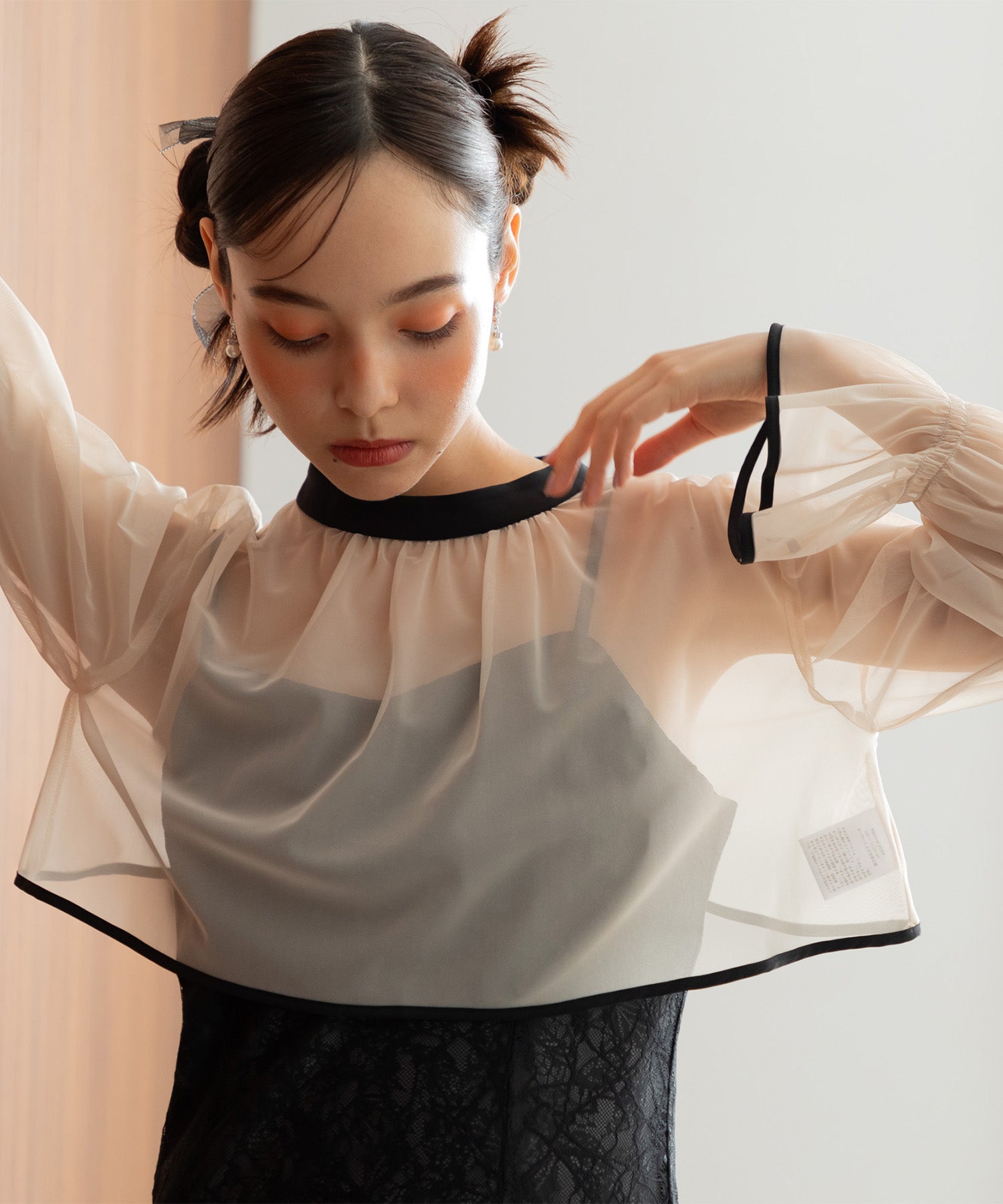 フォルムフォルマ form forma 【formforma別注】透明薄外套×蕾絲吊帶連衣裙/婚禮/派對