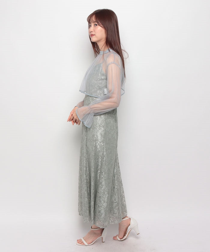 フォルムフォルマ form forma 【formforma別注】透明薄外套×蕾絲吊帶連衣裙/婚禮/派對